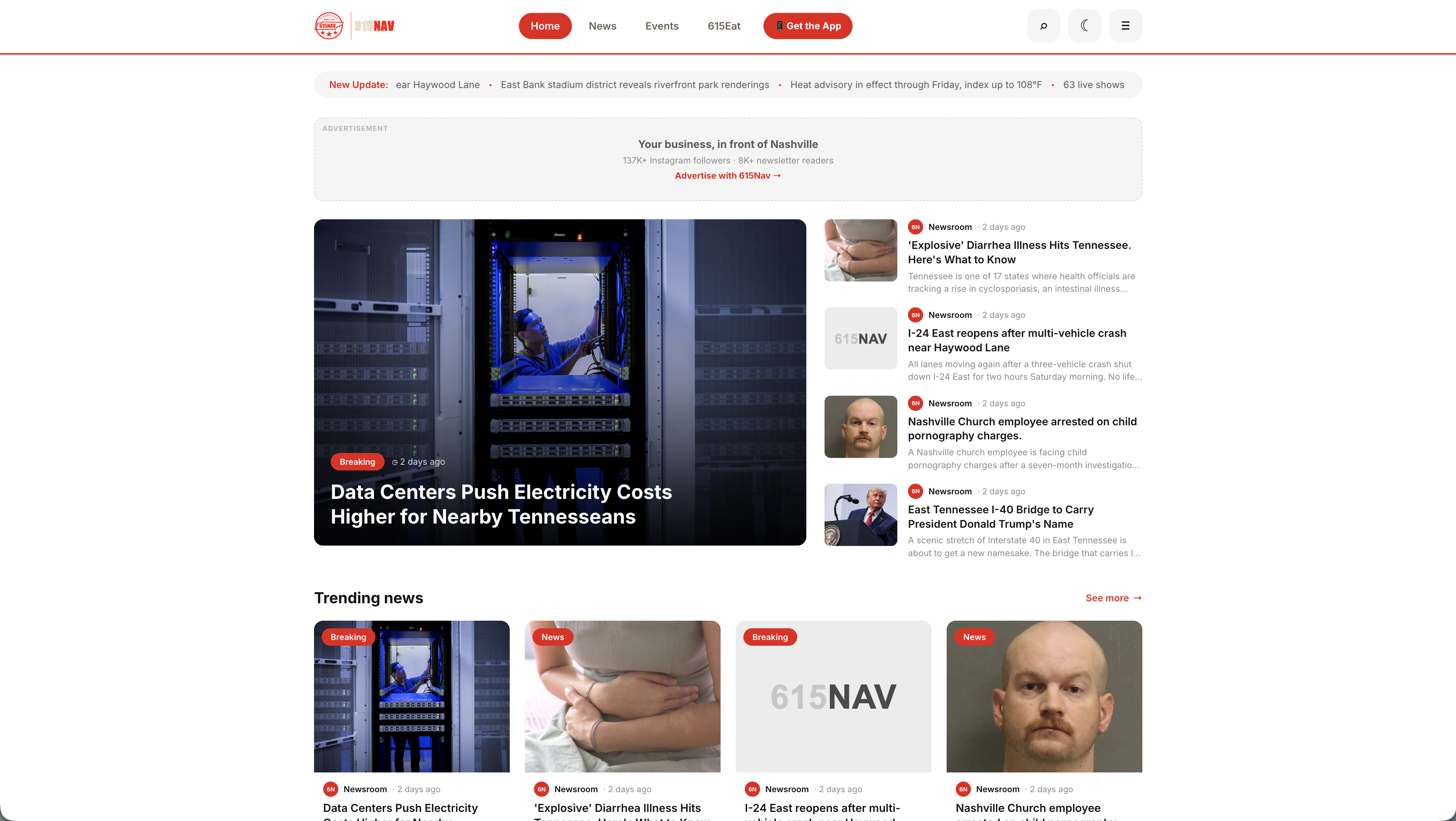 615Nav website homepage